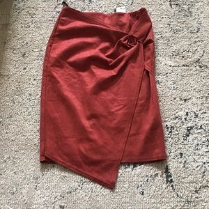 Chic Asymmetrical Rust Skirt
